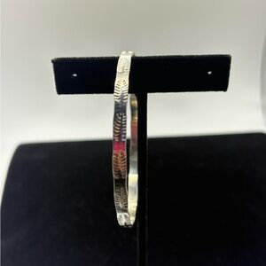 Intricate Sterling Silver Leaf Pattern Bracelet